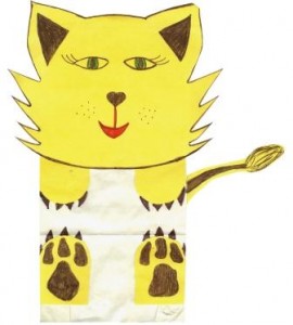 Kočka z papírového sáčku – návod na výrábění