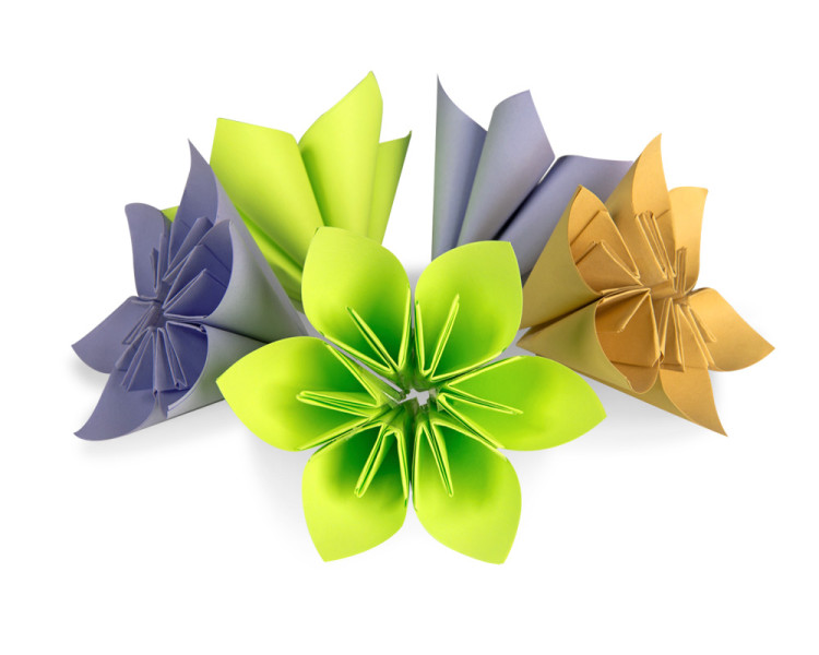 Skládané květiny z papíru - DIY